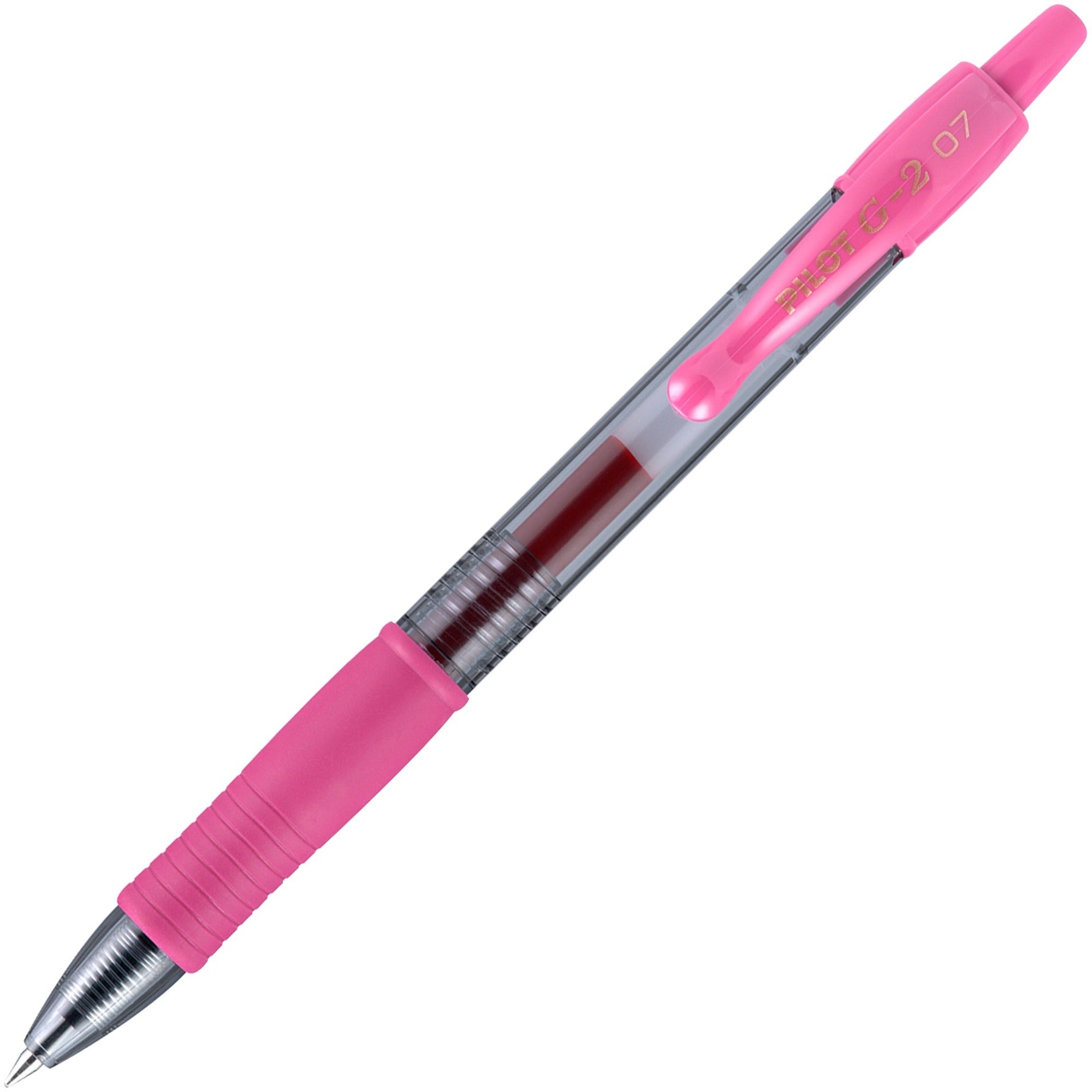 G2 Premium Gel Ink Retractable Pens - 0.7 mm Fine Pen Point - Refillable - Retractable - Pink Ink - Gel-based - Translucent Barrel - 1 Dozen