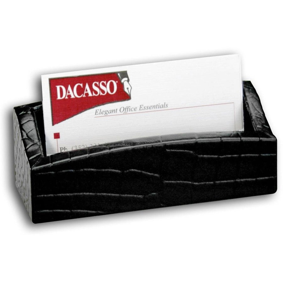 Dacasso 2200 Office Kit, Eight-Piece Desk Set, Crocodile Embossed Leather, Includes Desk Pad, Memo Holder, Business Card Holder, Pencil Cup, Letter Rack, Library Set, Letter Tray, Double Pen Stand, 1 Each