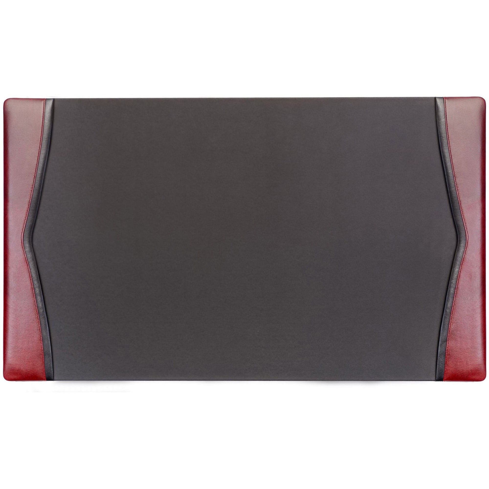 Dacasso Leather Side-Rail Desk Pad - 20" Width - Leather - Black - 1 Each