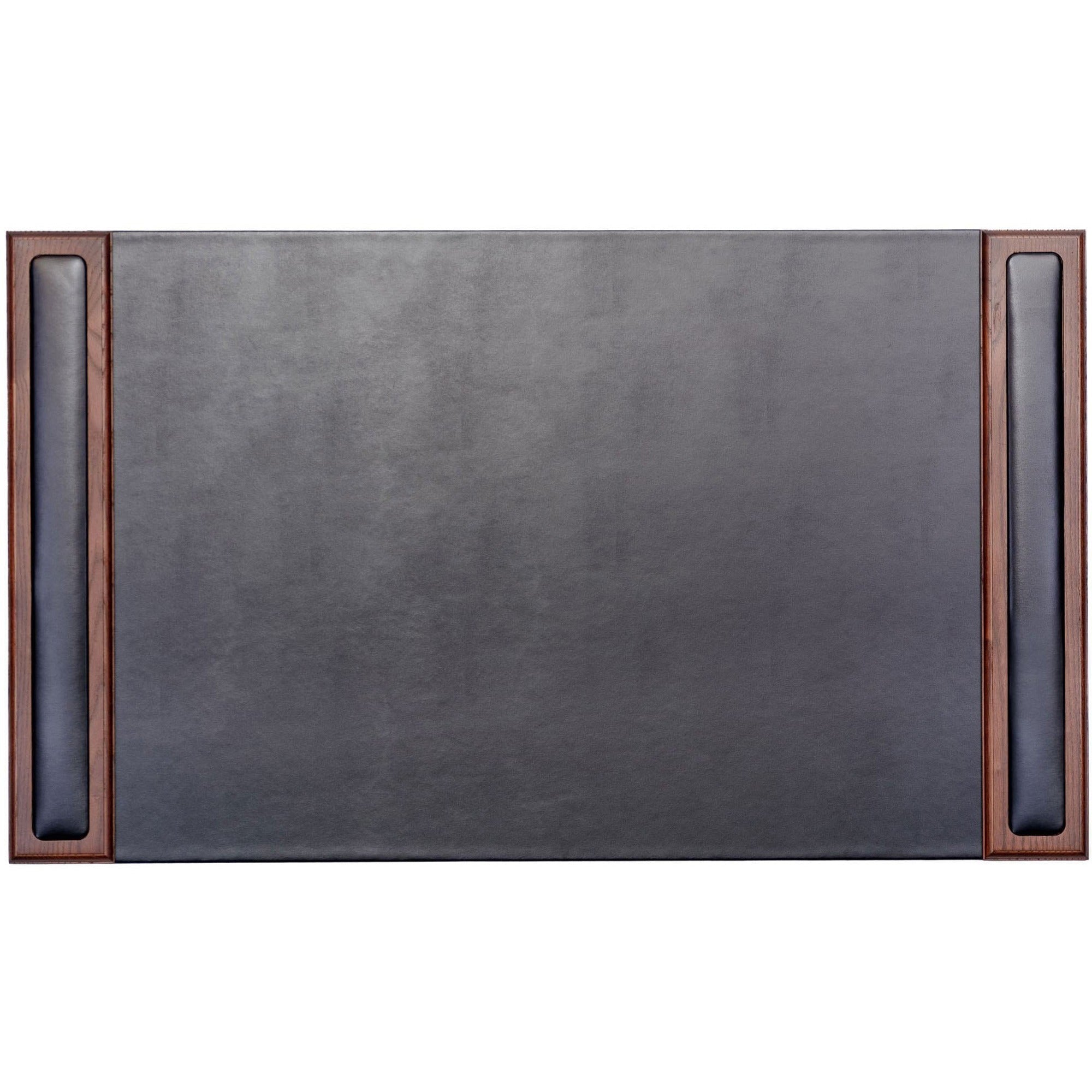 Dacasso Walnut & Leather Side-Rail Desk Pad - 20.50" Width - Leather - Brown - 1 Each