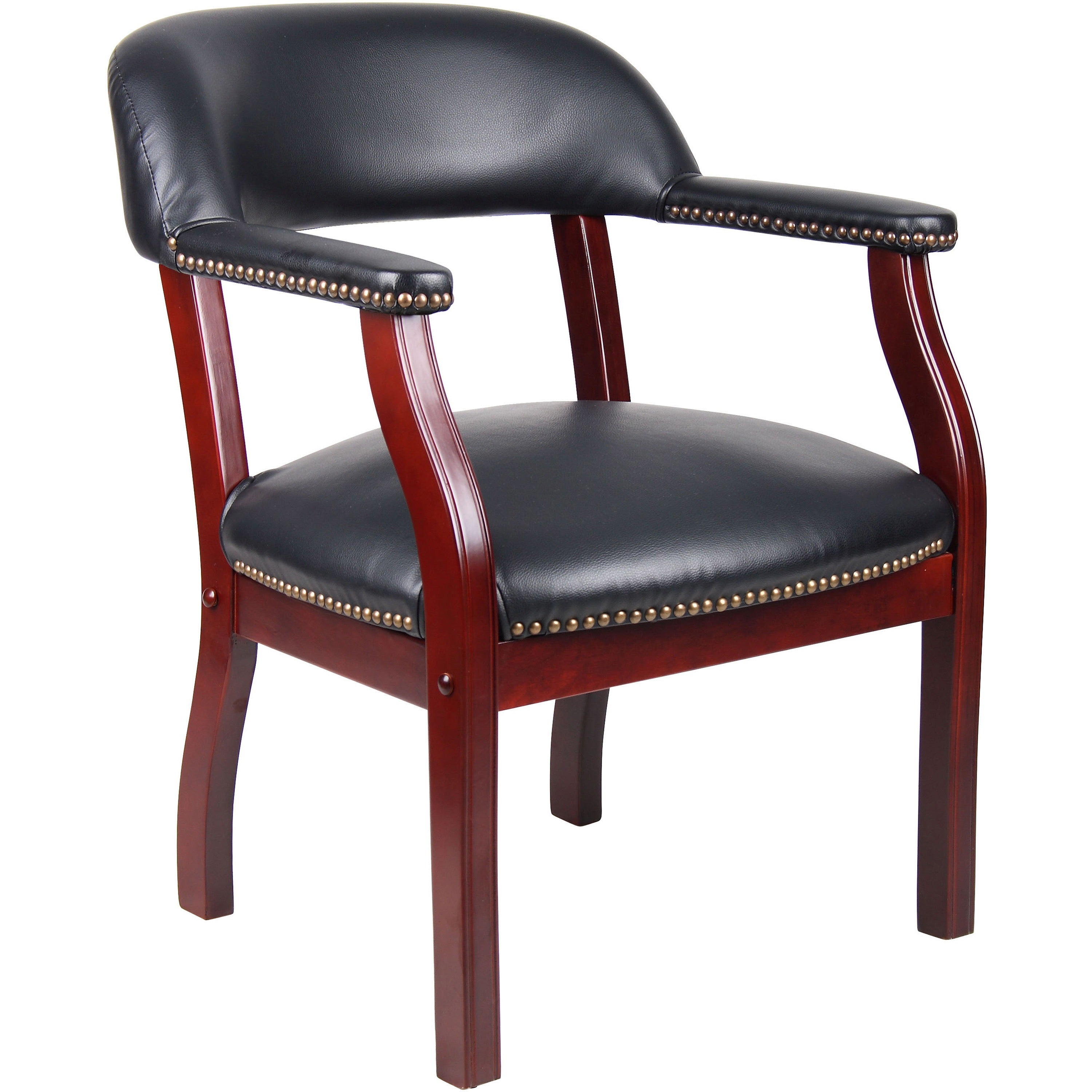 Boss Management Chair, Black Vinyl, 1 Each