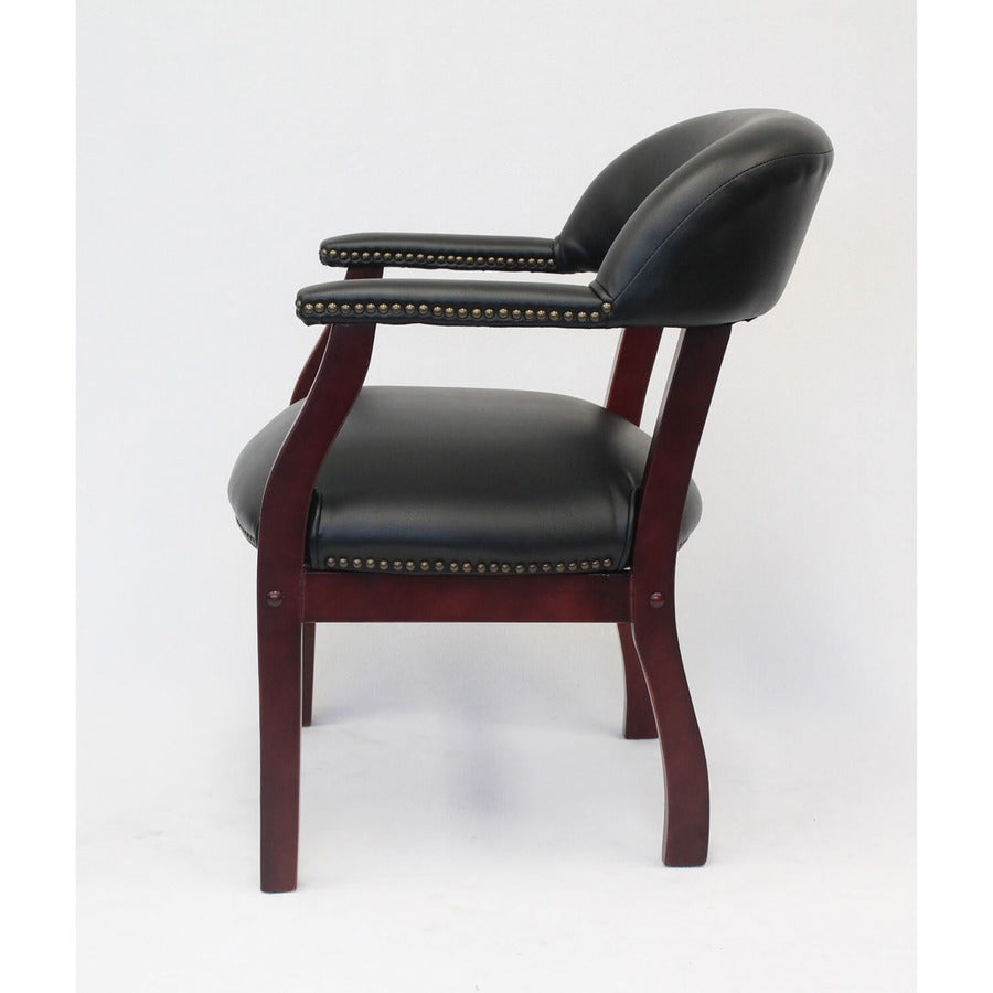 Boss Management Chair, Black Vinyl, 1 Each