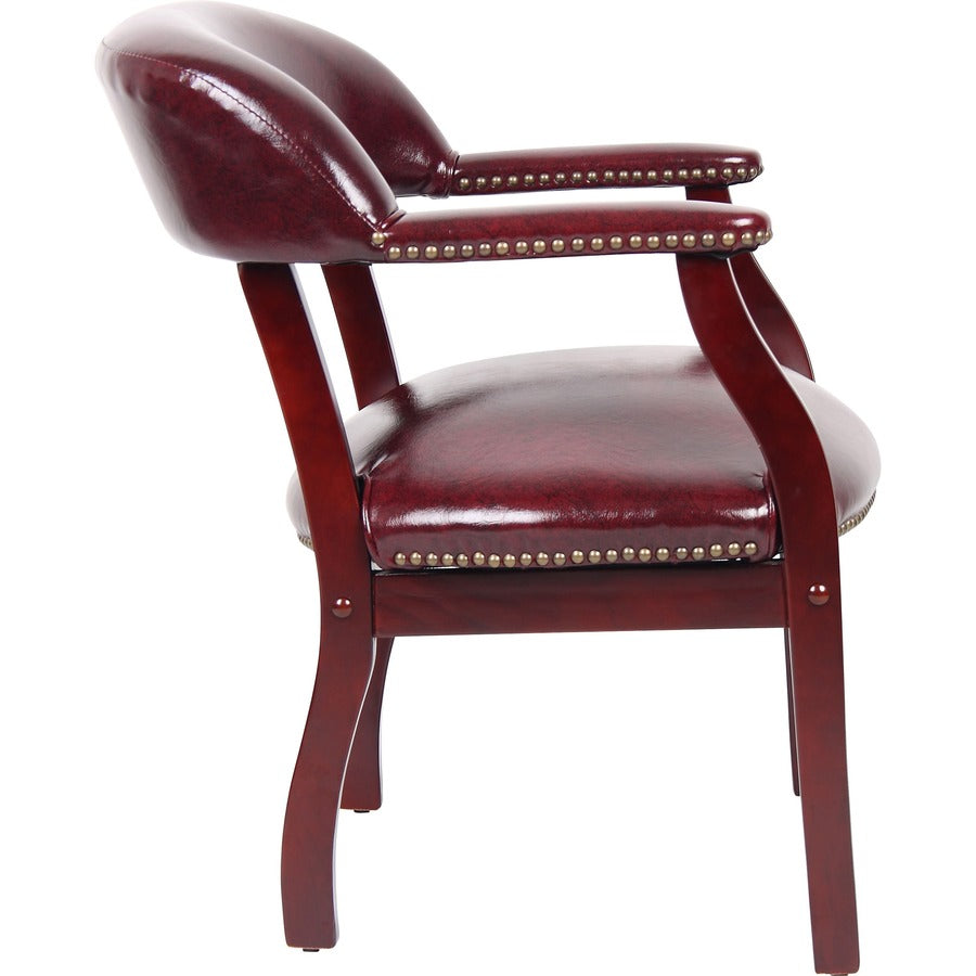 Boss Management Chair, Burgundy Vinyl, 1 Each
