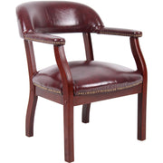 Boss Management Chair, Burgundy Vinyl, 1 Each