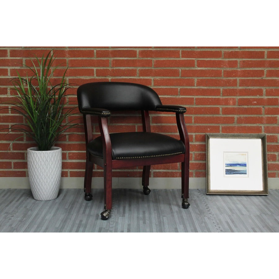 Boss Management Chair, Black Vinyl, 1 Each