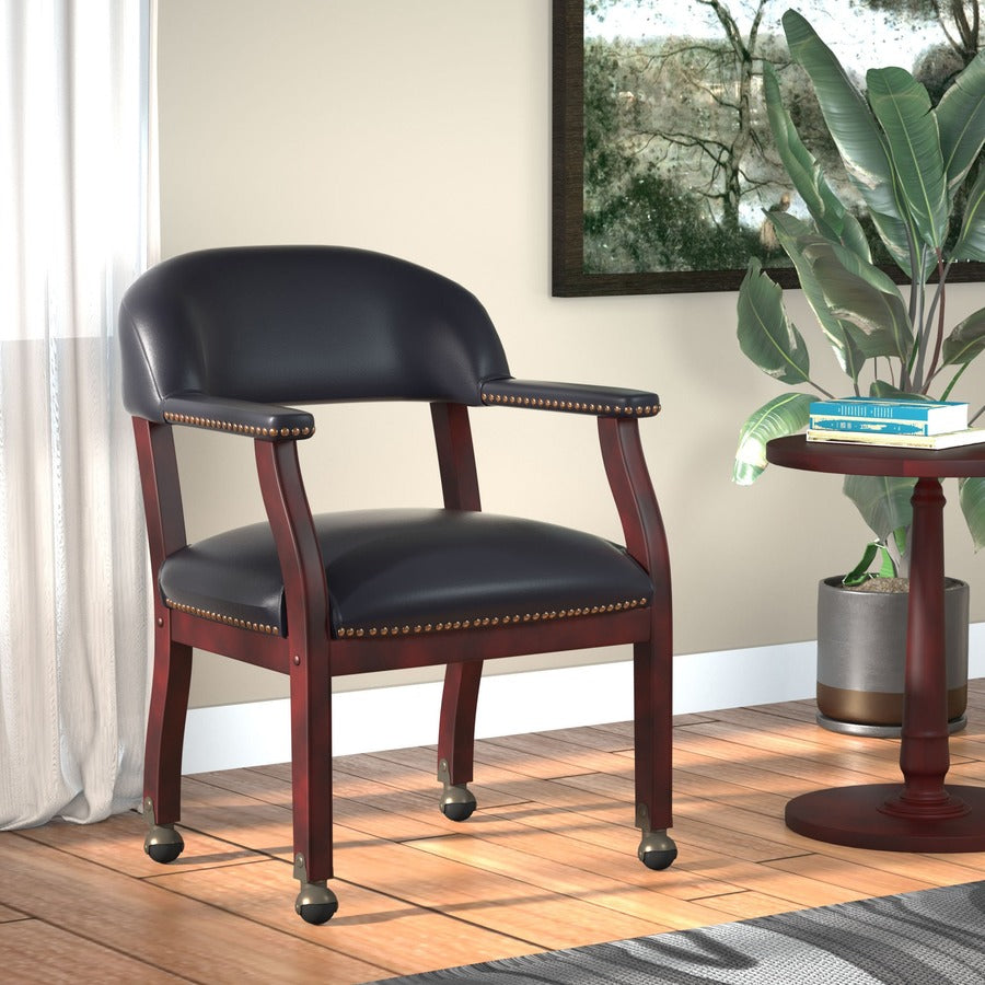 Boss Management Chair, Black Vinyl, 1 Each