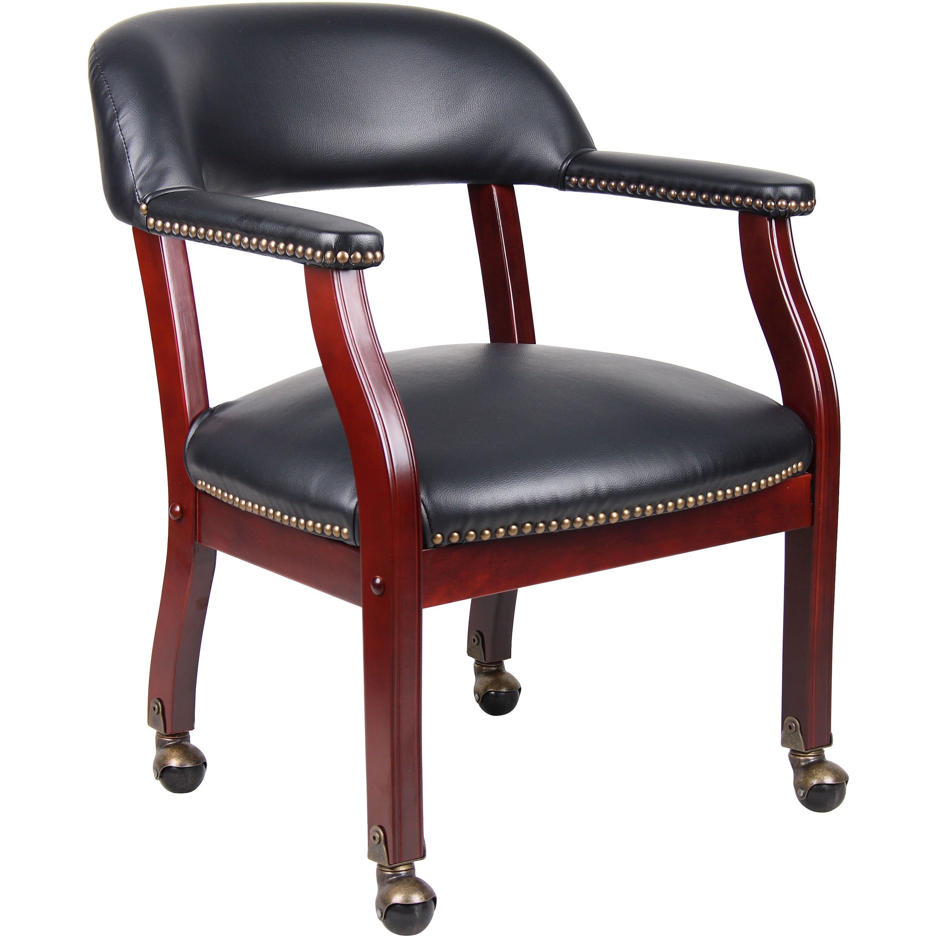 Boss Management Chair, Black Vinyl, 1 Each