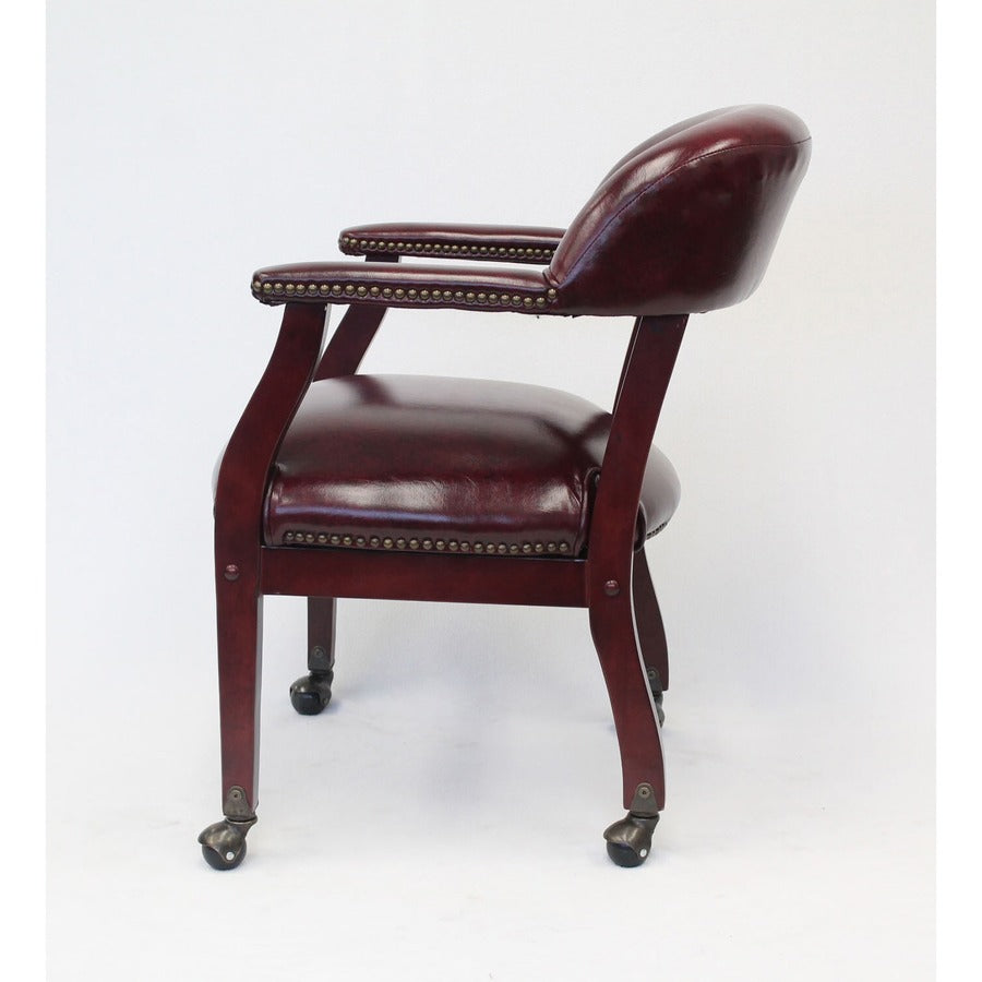 Boss Management Chair, Burgundy Vinyl, 1 Each