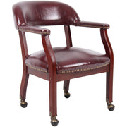 Boss Management Chair, Burgundy Vinyl, 1 Each