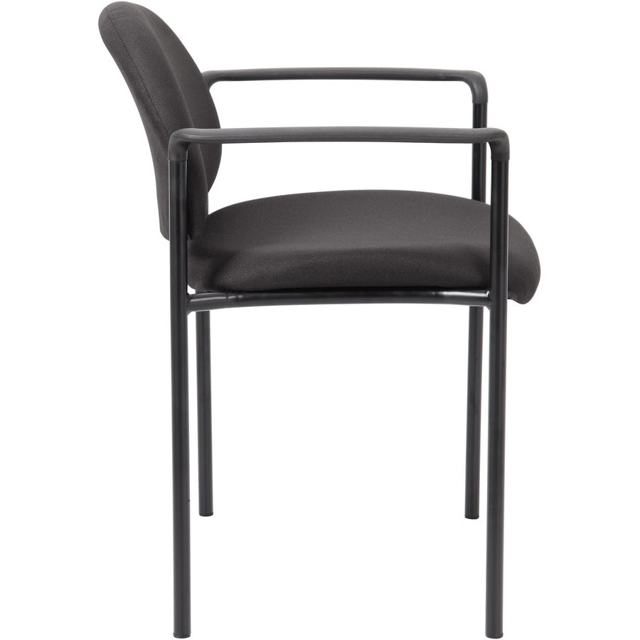 Boss Diamond Stacking Chair with Arm - Black - Crepe - 1 Each