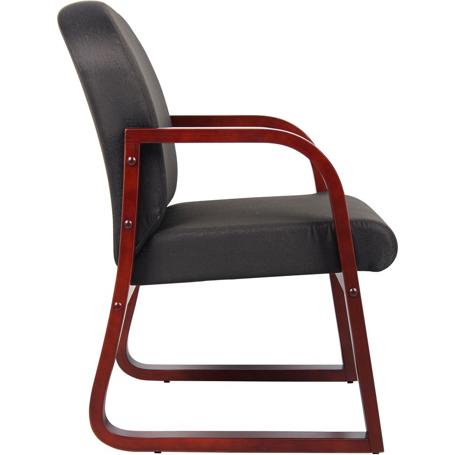 Boss Mahogany Frame Side Chair - Black - 1 Each