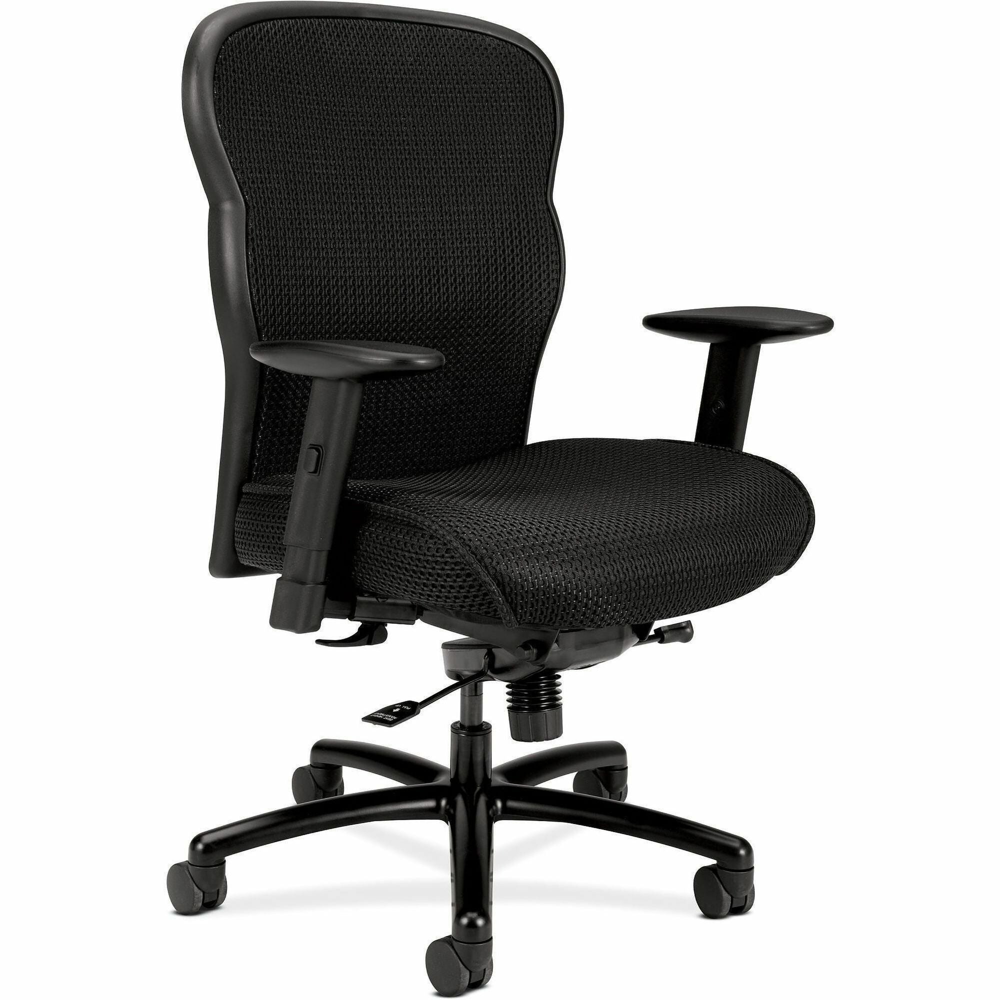 Mesh Seat Material - Mesh Back Material - Black - Fabric - 1 Each