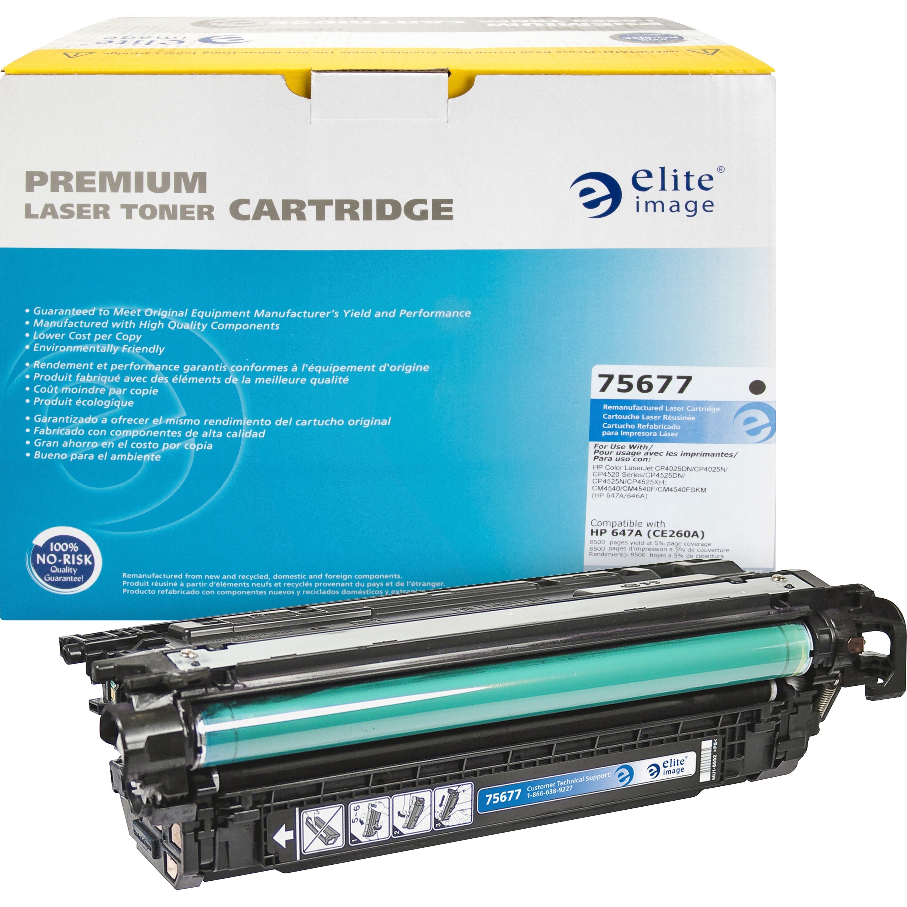 Elite Image Remanufactured Laser Toner Cartridge 647A (CE260A) - Black - 1 Each