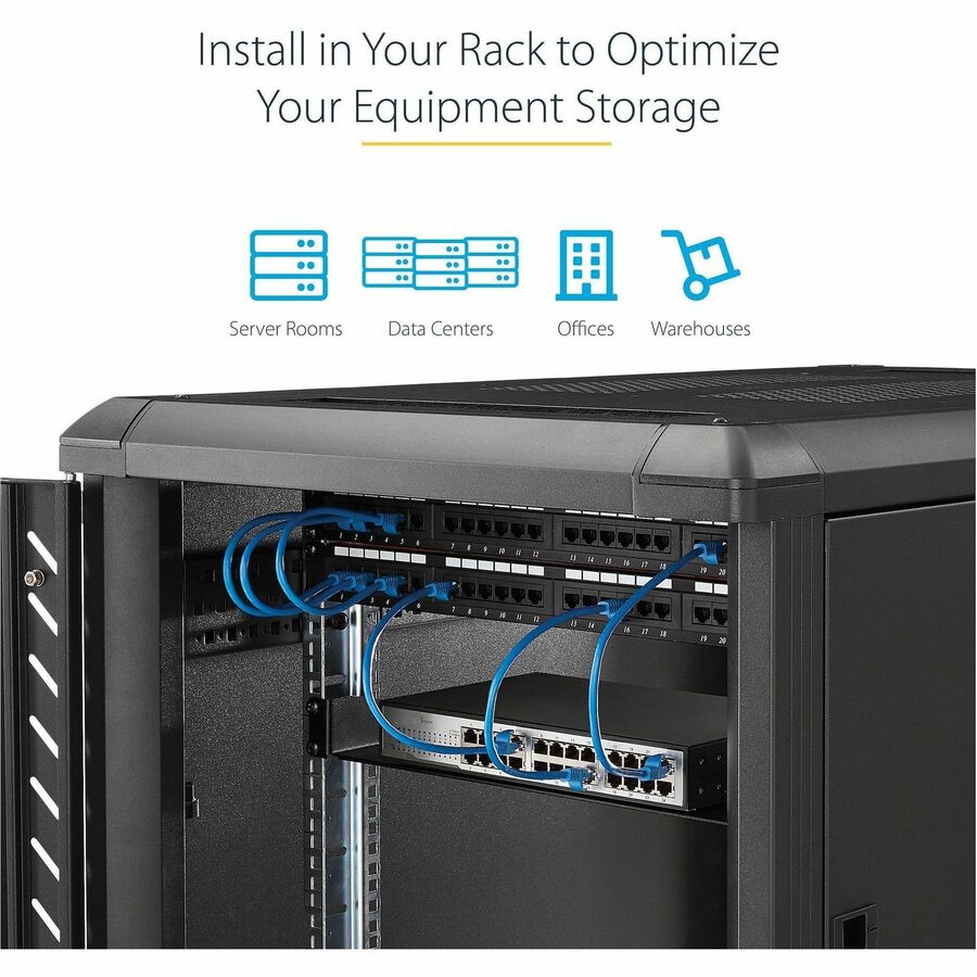 StarTech.com 2U Rack Mount Cantilever Shelf - 125lbs / 56kg - 18 in. Deep