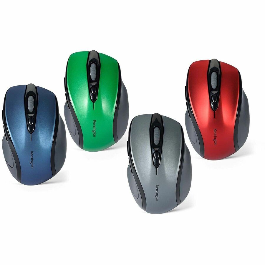 Kensington Pro Fit Mid-size Wireless Mouse - Optical - Wireless - Radio Frequency - 2.40 GHz - Graphite Gray - USB - 1750 dpi - Scroll Wheel - Right-handed - 1 Each
