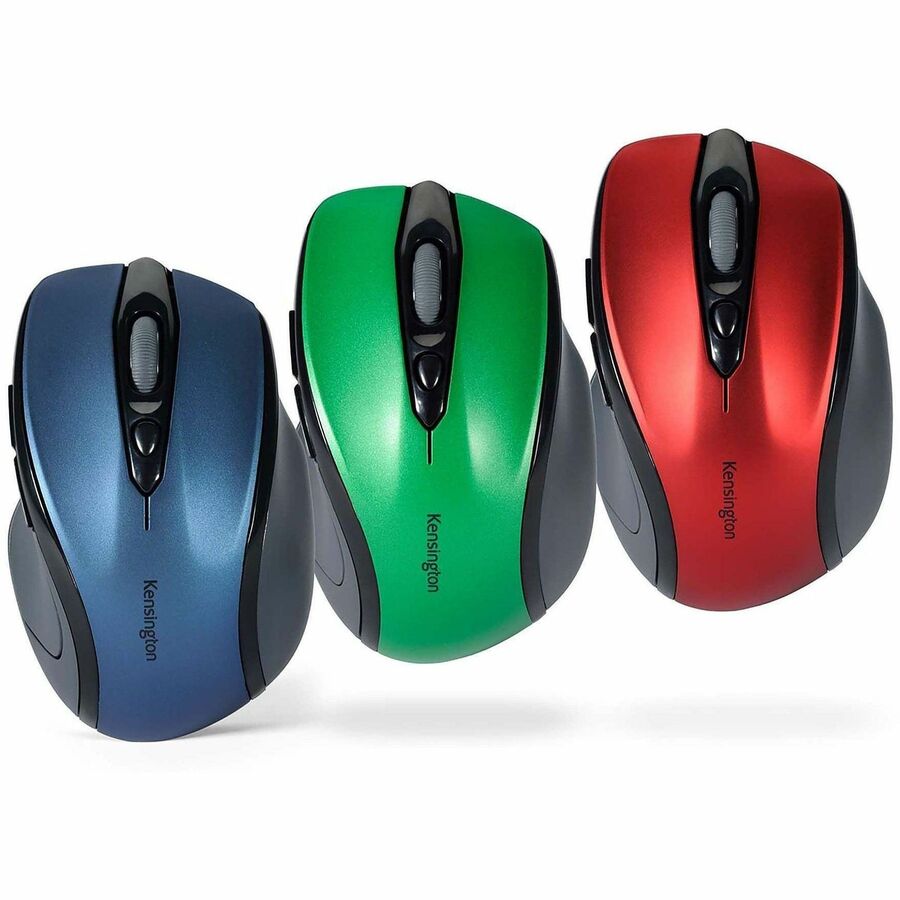 Kensington Pro Fit Mid-Size Wireless Mouse - Optical - Wireless - Radio Frequency - 2.40 GHz - Ruby Red - USB - 1750 dpi - Scroll Wheel - 3 Button(s) - Right-handed - 1 Each