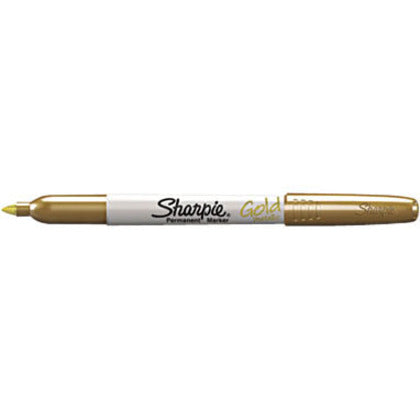 Sharpie Metallic Permanent Markers - Fine Marker Point - Gold Ink - Alcohol Based - 1 Dozen