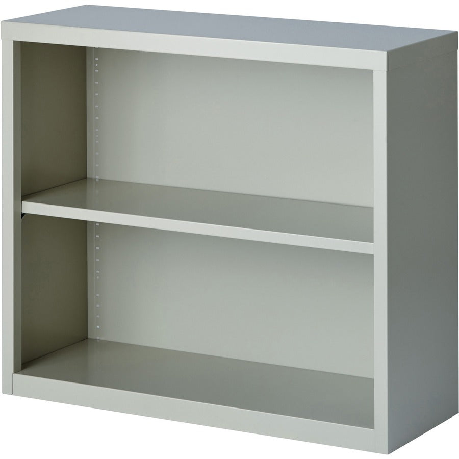 Lorell Fortress Series Bookcase - 34.5" Width x 13" Depth x 30" Height - 2 x Shelf(ves) - Light Gray - Powder Coated - Steel - Recycled