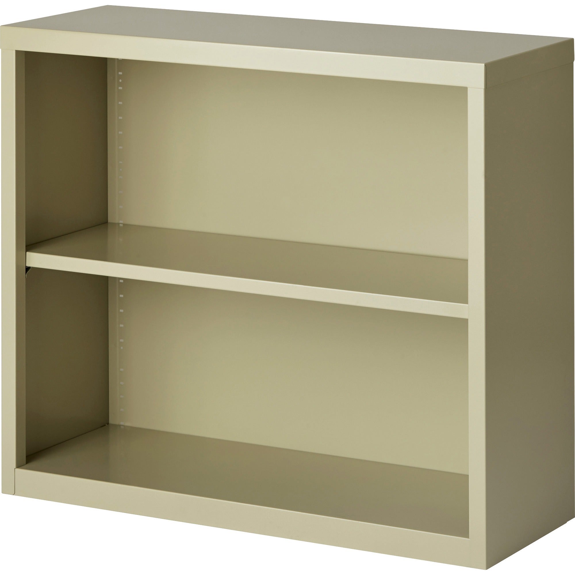 Lorell Fortress Series Bookcase - 34.5" Width x 13" Depth x 30" Height - 2 x Shelf(ves) - Putty - Powder Coated - Steel - Recycled