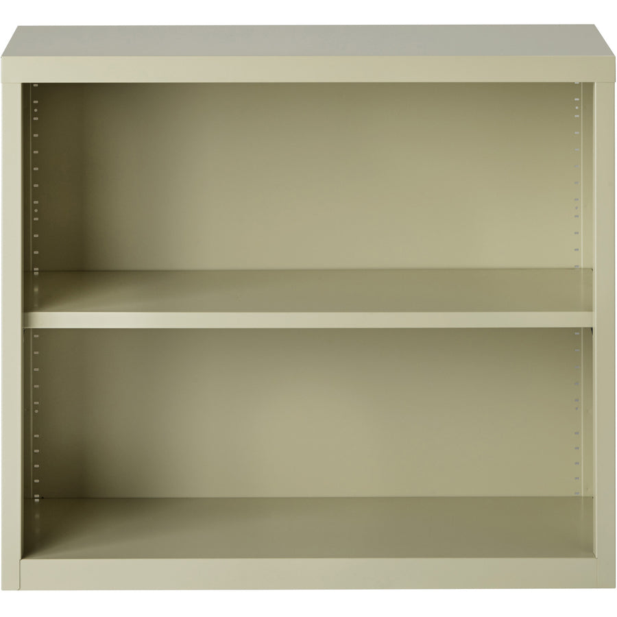 Lorell Fortress Series Bookcase - 34.5" Width x 13" Depth x 30" Height - 2 x Shelf(ves) - Putty - Powder Coated - Steel - Recycled
