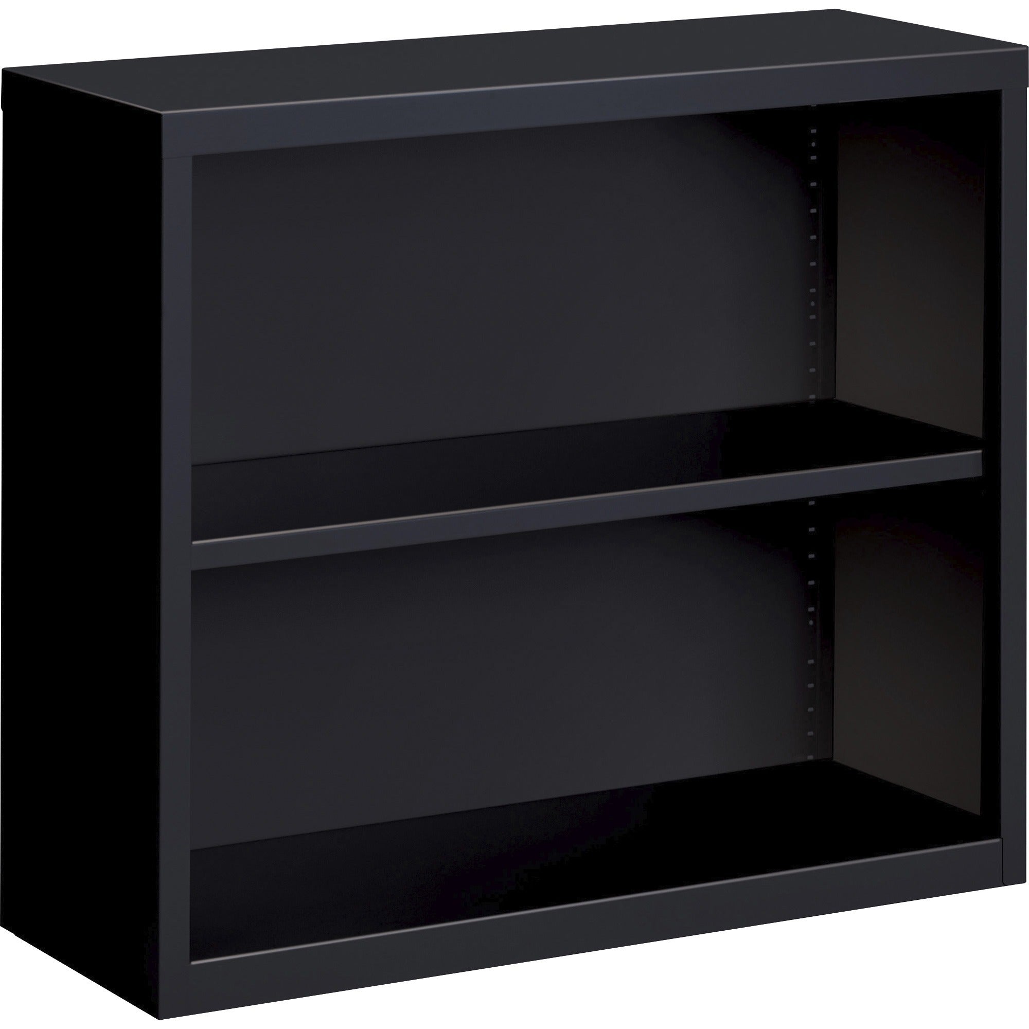 Lorell Fortress Series Bookcase - 34.5" Width x 13" Depth x 30" Height - 2 x Shelf(ves) - Black - Powder Coated - Steel - Recycled