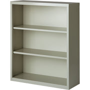 Lorell Fortress Series Bookcase - 34.5" Width x 13" Depth x 42" Height - 3 x Shelf(ves) - Light Gray - Powder Coated - Steel - Recycled