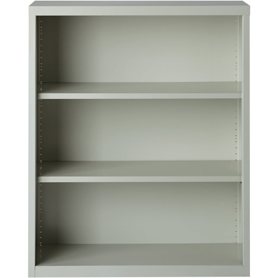 Lorell Fortress Series Bookcase - 34.5" Width x 13" Depth x 42" Height - 3 x Shelf(ves) - Light Gray - Powder Coated - Steel - Recycled