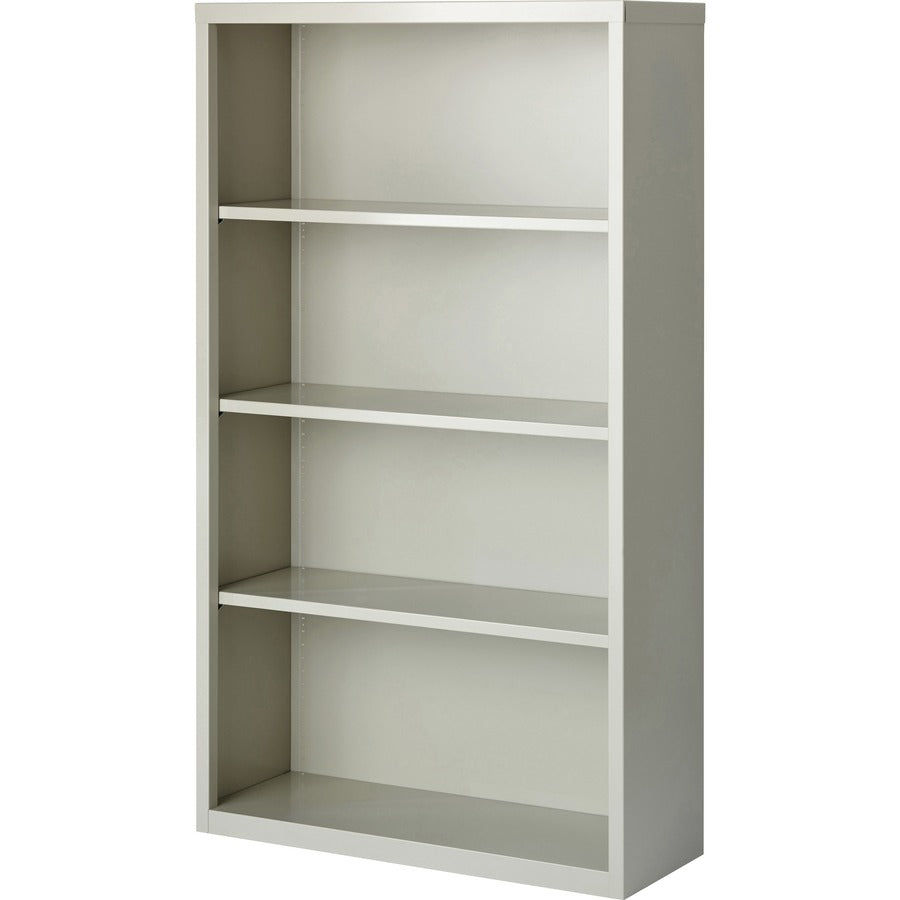 Lorell Fortress Series Bookcase - 34.5" Width x 13" Depth x 60" Height - 4 x Shelf(ves) - Light Gray - Powder Coated - Steel - Recycled