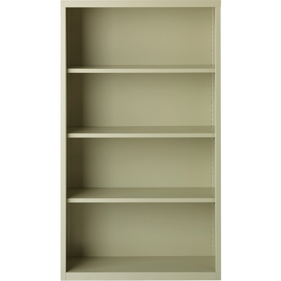 Lorell Fortress Series Bookcase - 34.5" Width x 13" Depth x 60" Height - 4 x Shelf(ves) - Putty - Powder Coated - Steel - Recycled