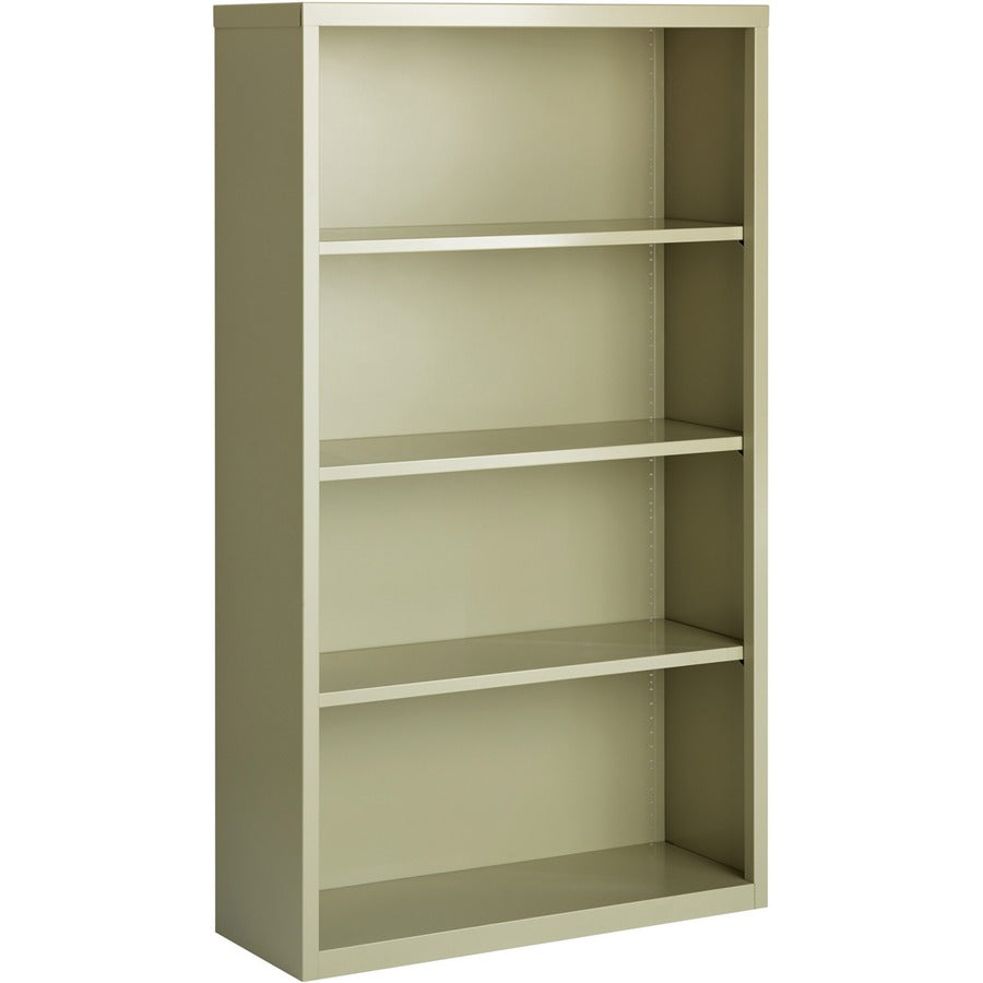 Lorell Fortress Series Bookcase - 34.5" Width x 13" Depth x 60" Height - 4 x Shelf(ves) - Putty - Powder Coated - Steel - Recycled