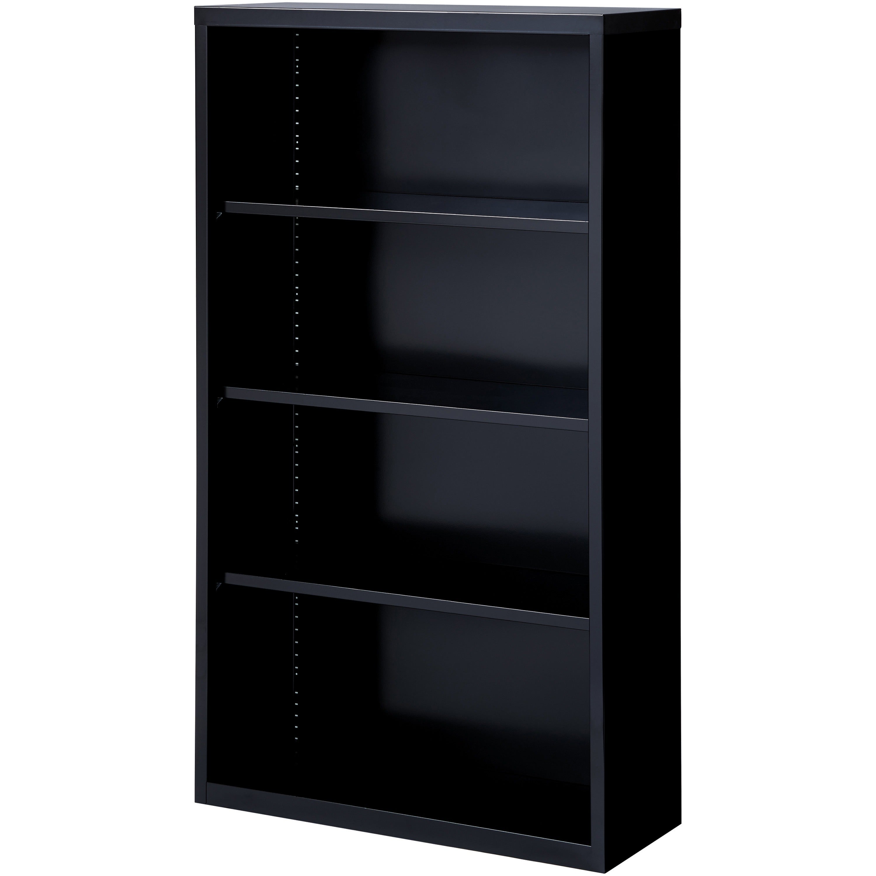 Lorell Fortress Series Bookcase - 34.5" Width x 13" Depth x 60" Height - 4 x Shelf(ves) - Black - Powder Coated - Steel - Recycled