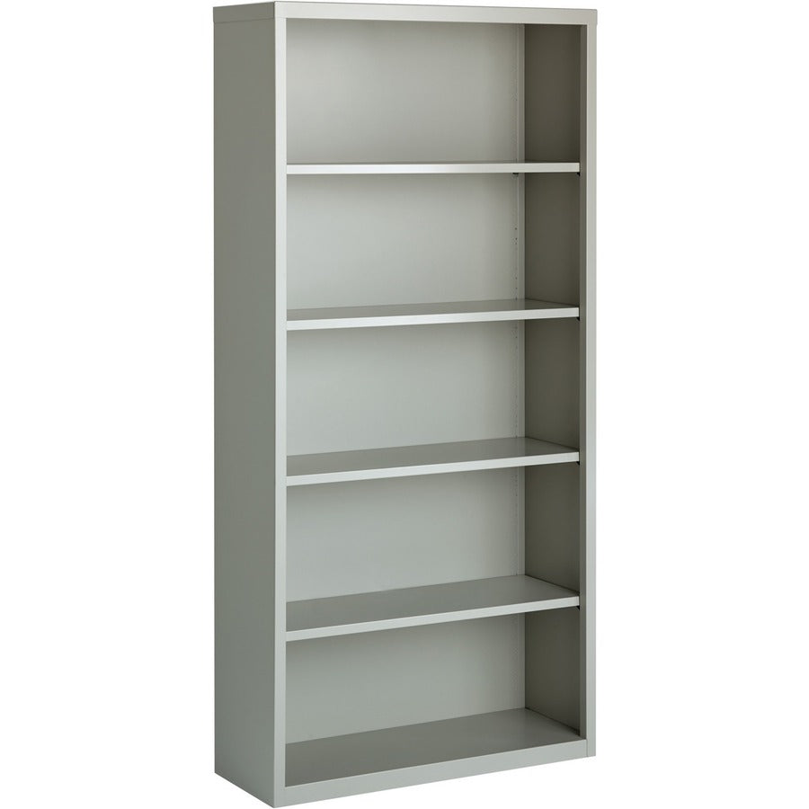 Lorell Fortress Series Bookcase - 34.5" Width x 13" Depth x 72" Height - 5 x Shelf(ves) - Light Gray - Powder Coated - Steel - Recycled