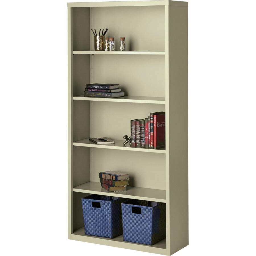 Lorell Fortress Series Bookcase - 34.5" Width x 13" Depth x 72" Height - 6 x Shelf(ves) - Putty - Powder Coated - Steel - Recycled