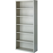 Lorell Fortress Series Bookcase - 34.5" Width x 13" Depth x 82" Height - 6 x Shelf(ves) - Light Gray - Powder Coated - Steel - Recycled - Assembly Required