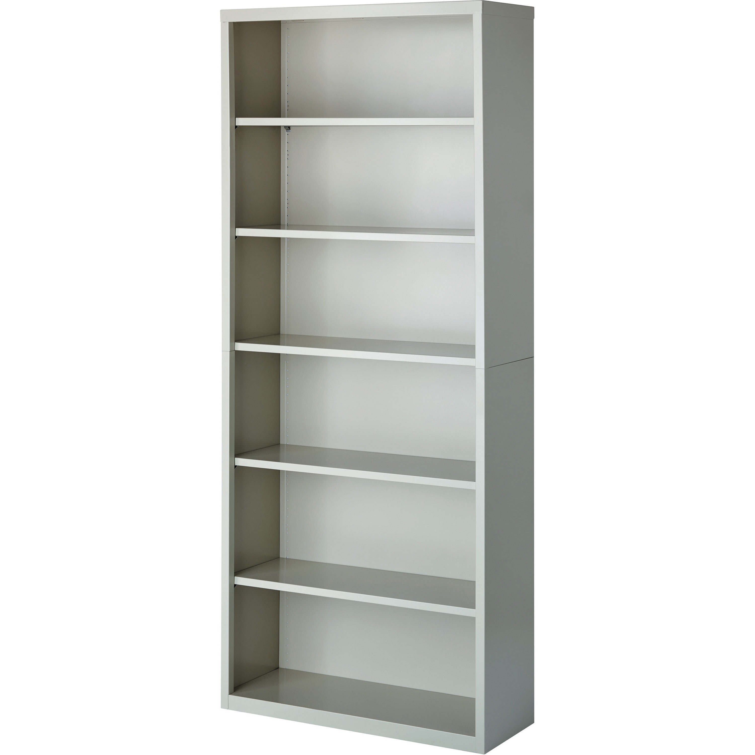 Lorell Fortress Series Bookcase - 34.5" Width x 13" Depth x 82" Height - 6 x Shelf(ves) - Light Gray - Powder Coated - Steel - Recycled - Assembly Required