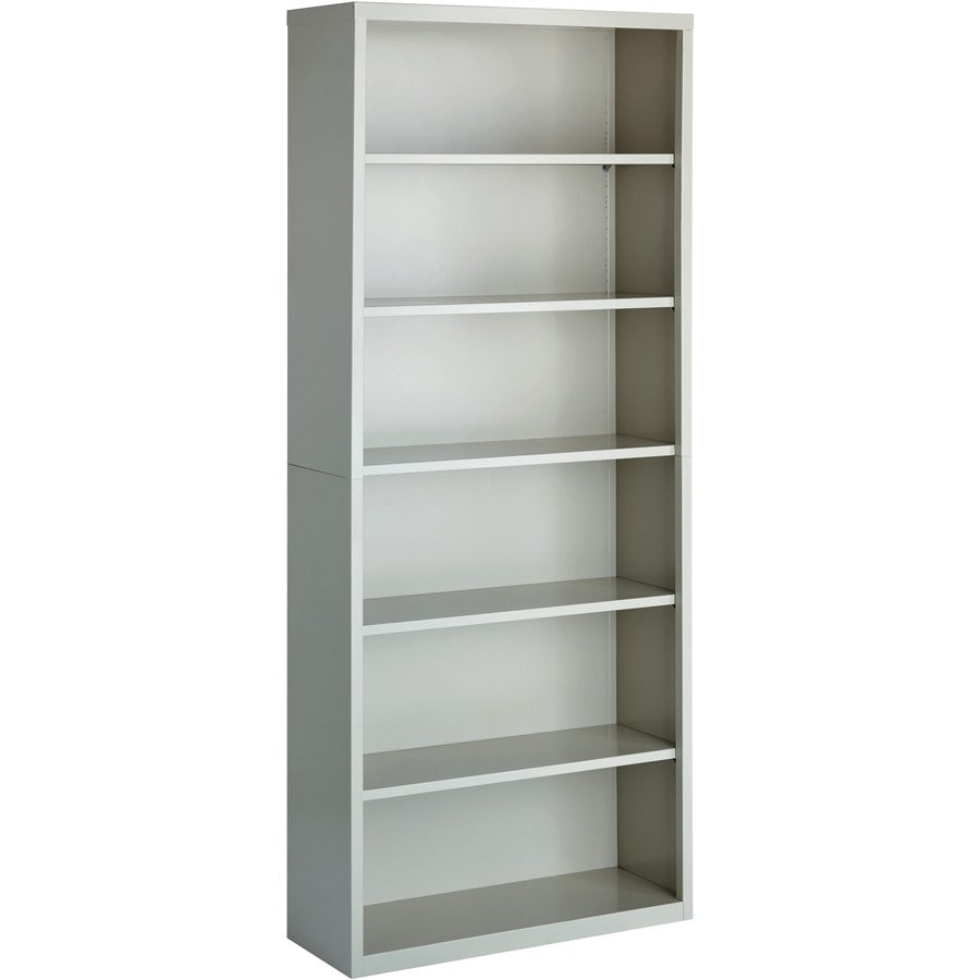 Lorell Fortress Series Bookcase - 34.5" Width x 13" Depth x 82" Height - 6 x Shelf(ves) - Light Gray - Powder Coated - Steel - Recycled - Assembly Required