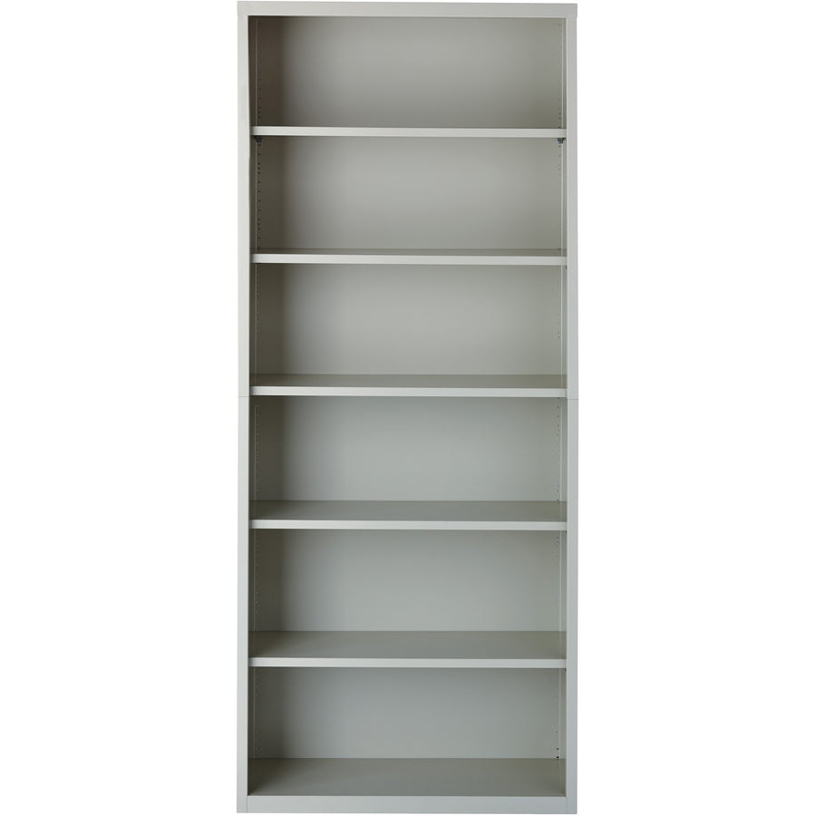 Lorell Fortress Series Bookcase - 34.5" Width x 13" Depth x 82" Height - 6 x Shelf(ves) - Light Gray - Powder Coated - Steel - Recycled - Assembly Required