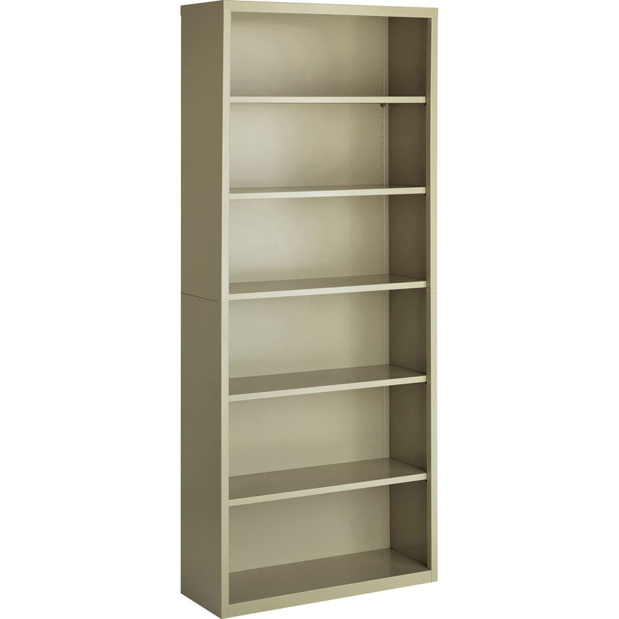 Lorell Fortress Series Bookcase - 34.5" Width x 13" Depth x 82" Height - 6 x Shelf(ves) - Putty - Powder Coated - Steel - Recycled
