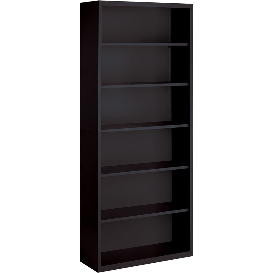 Lorell Fortress Series Bookcase - 34.5" Width x 13" Depth x 82" Height - 6 x Shelf(ves) - Black - Powder Coated - Steel - Recycled