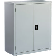 Lorell Fortress Series Storage Cabinet - 36" Width x 18" Depth x 42" Height - 3 x Shelf(ves) - Recessed Locking Handle, Hinged Door, Durable, Sturdy, Adjustable Shelf - Light Gray - Powder Coated - Steel - Recycled
