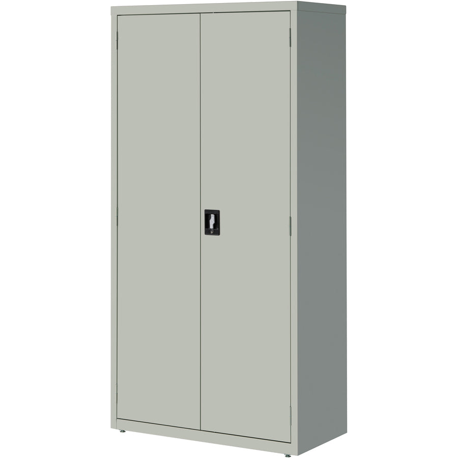Lorell Fortress Series Storage Cabinet - 36" Width x 18" Depth x 72" Height - 5 x Shelf(ves) - Recessed Locking Handle, Hinged Door, Durable - Light Gray - Powder Coated - Steel - Recycled