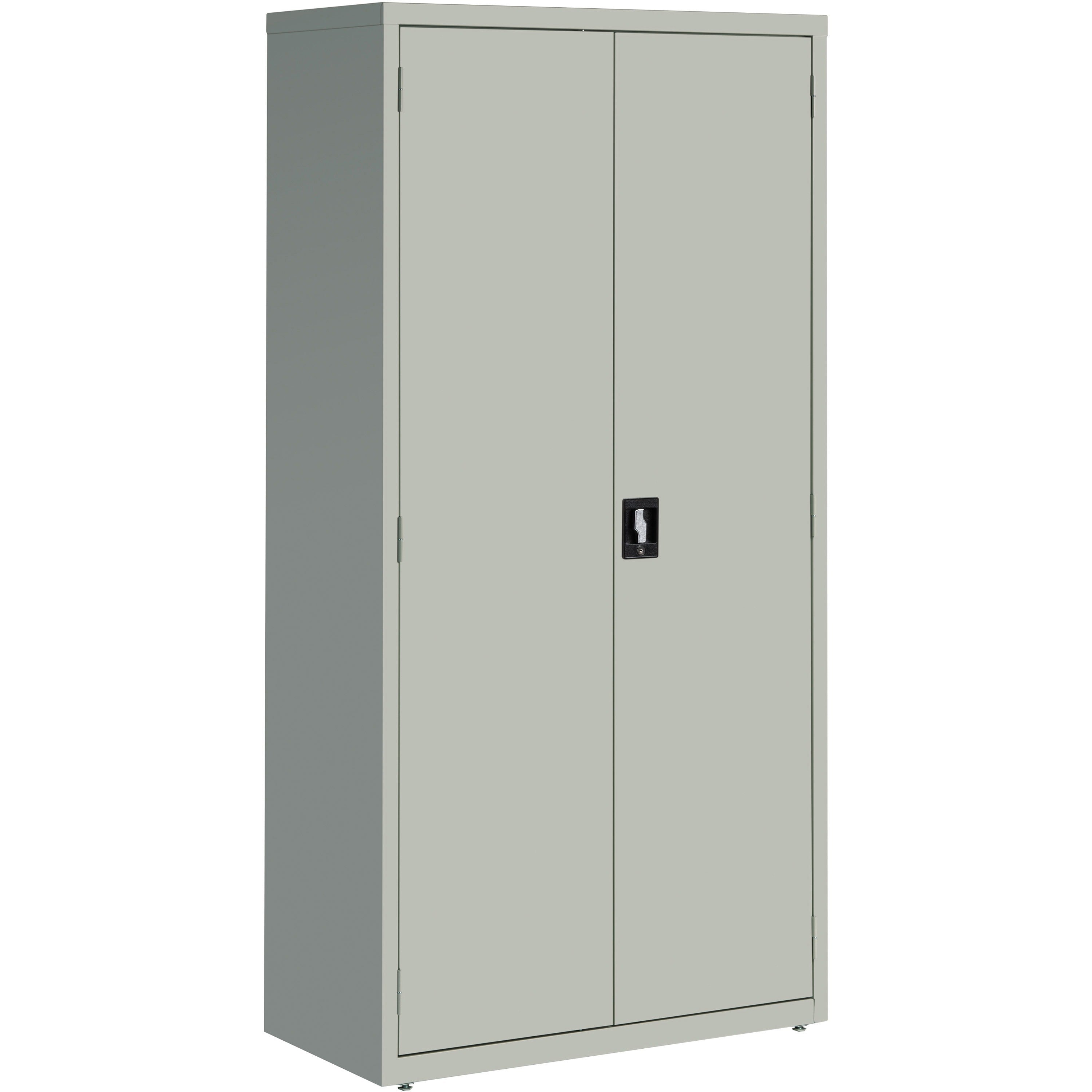 Lorell Fortress Series Storage Cabinet - 36" Width x 18" Depth x 72" Height - 5 x Shelf(ves) - Recessed Locking Handle, Hinged Door, Durable - Light Gray - Powder Coated - Steel - Recycled