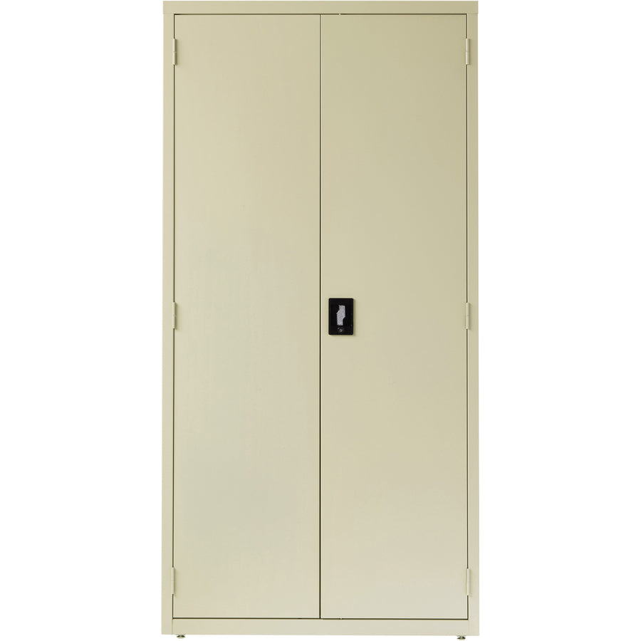 Lorell Fortress Series Storage Cabinet - 36" Width x 18" Depth x 72" Height - 5 x Shelf(ves) - Recessed Locking Handle, Hinged Door, Durable - Putty - Powder Coated - Steel - Recycled
