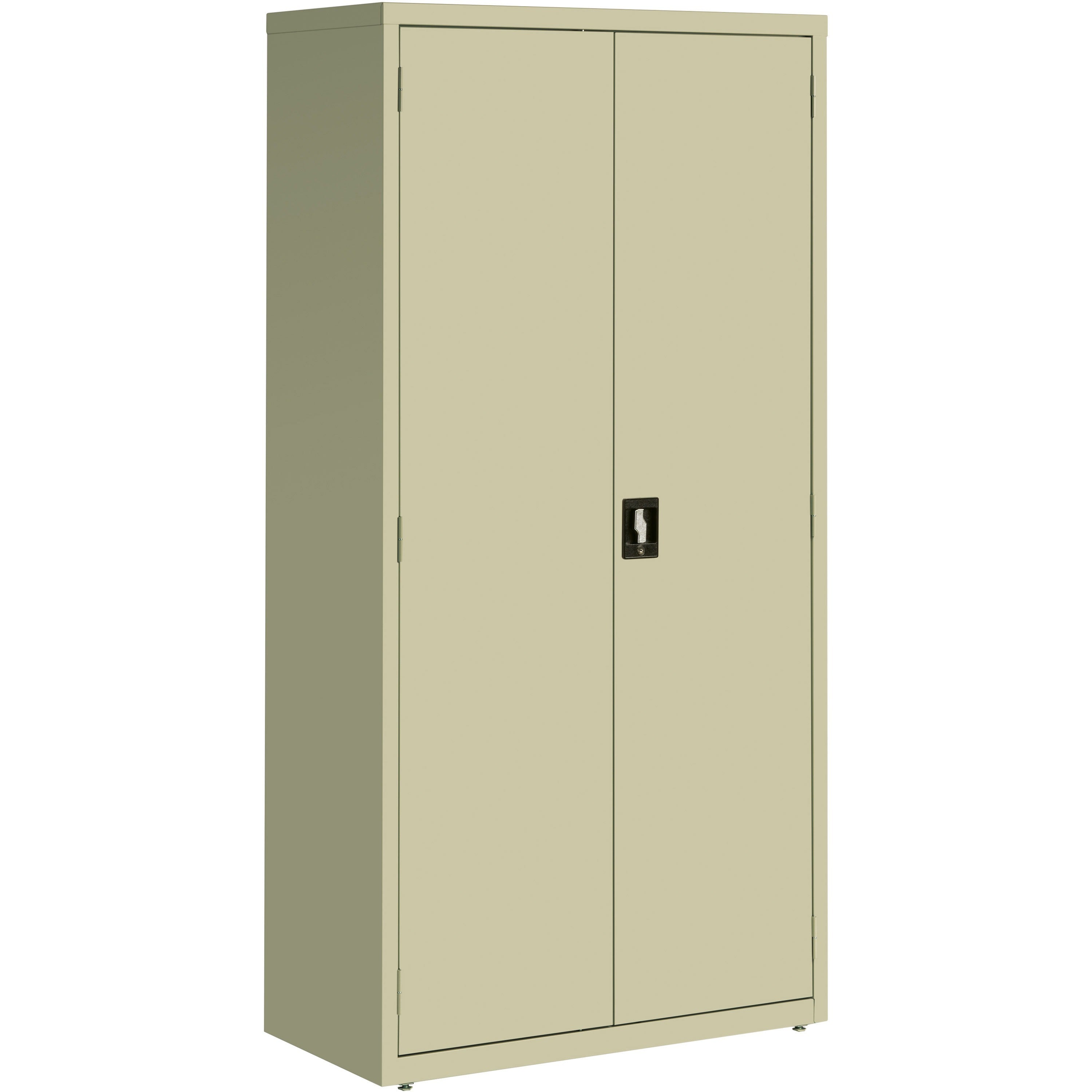 Lorell Fortress Series Storage Cabinet - 36" Width x 18" Depth x 72" Height - 5 x Shelf(ves) - Recessed Locking Handle, Hinged Door, Durable - Putty - Powder Coated - Steel - Recycled