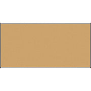 Lorell Satin-Finish Bulletin Board - 96" Board Height x 48" Board Width - Natural Cork Surface - Durable, Self-healing - Silver Anodized Aluminum Frame - 1 Each