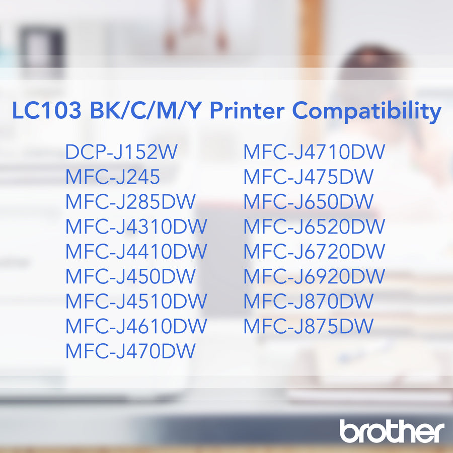 Brother Innobella LC103Y Original High Yield Inkjet Ink Cartridge - Yellow - 1 Each