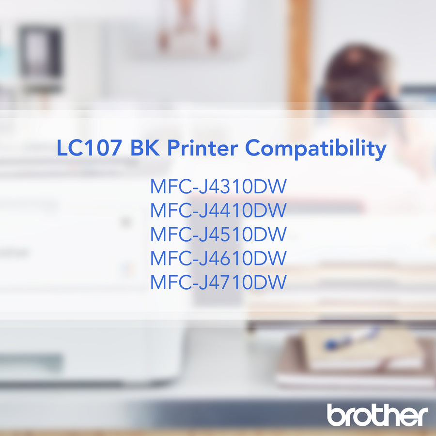 Brother Innobella LC107BK Original High Yield Inkjet Ink Cartridge - Black - 1 Each