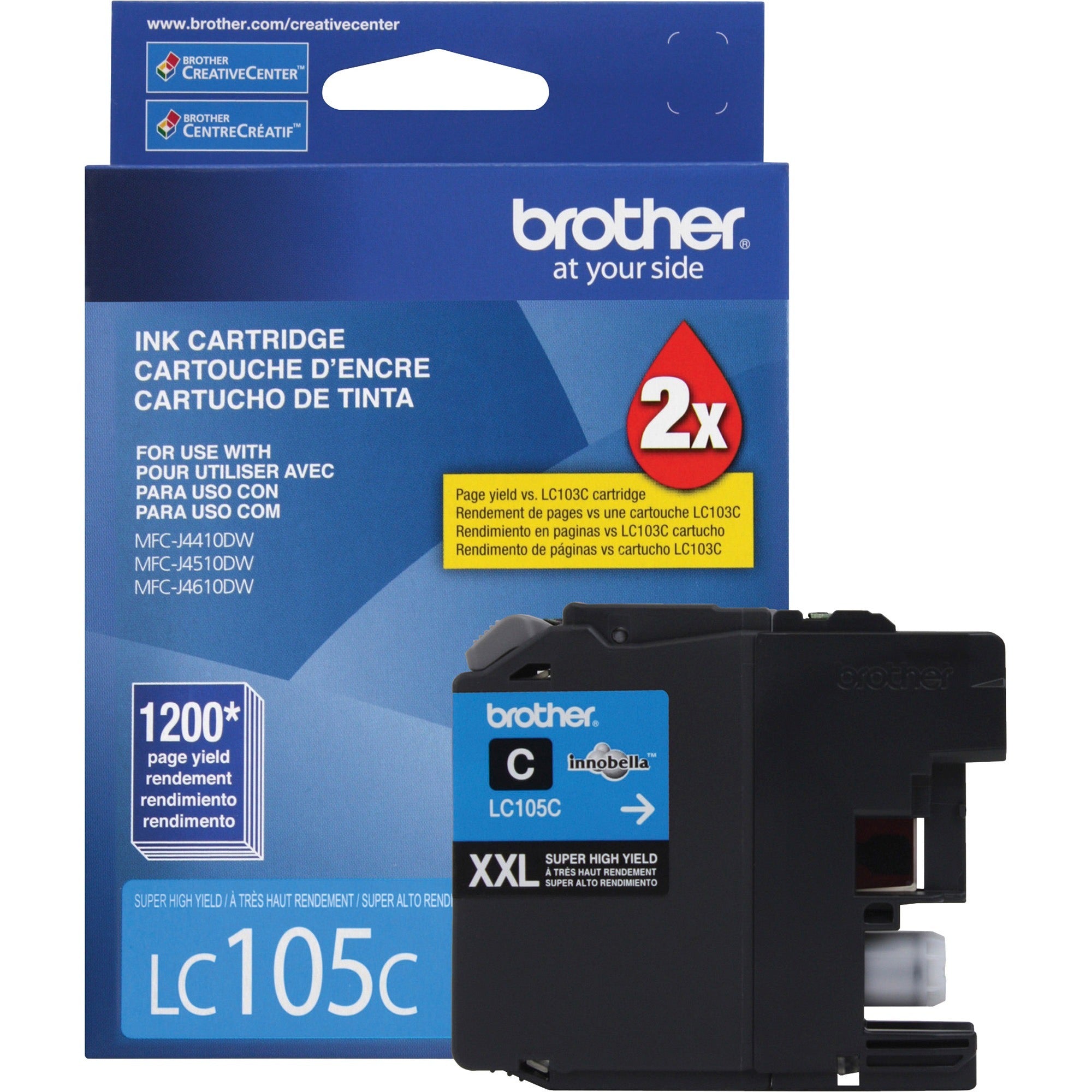 Brother Innobella LC105C Original High Yield Inkjet Ink Cartridge - Cyan - 1 Each