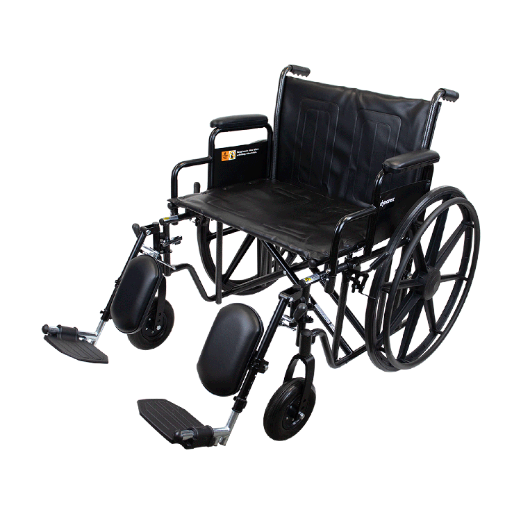 Bariatric Wheelchair 22" x 18" with Desk Arm Elevating Leg Rest,  1 Quantity per Case