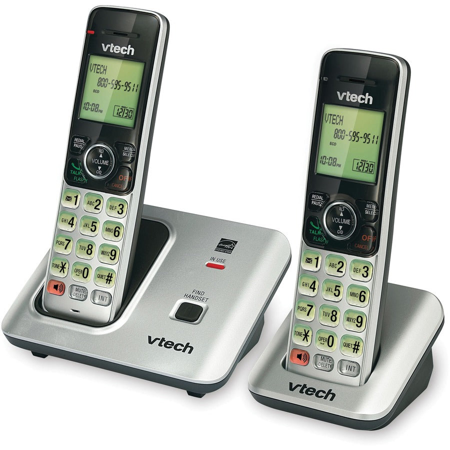 VTech CS6619-2 DECT 6.0 Cordless Phone - Black, Silver